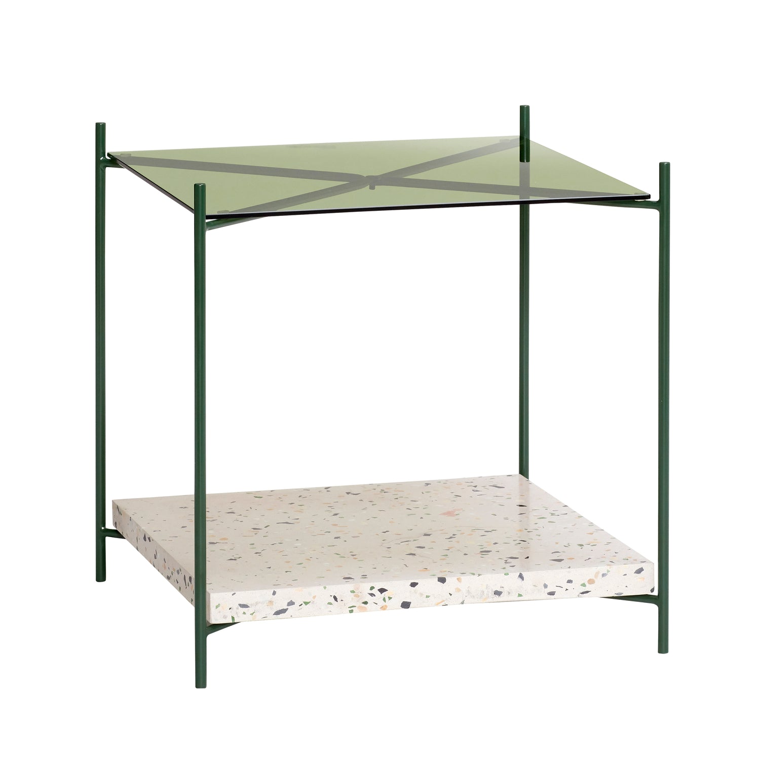 Nicho Lateral Green/Terrazzo - 42x42xh43cm