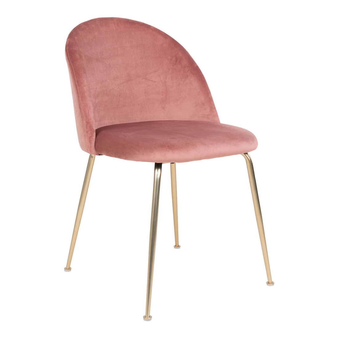 Cadeira de mesa de jantar de Genebra - cadeira de mesa de jantar em veludo, rosa com osso em look de latão, hn1214