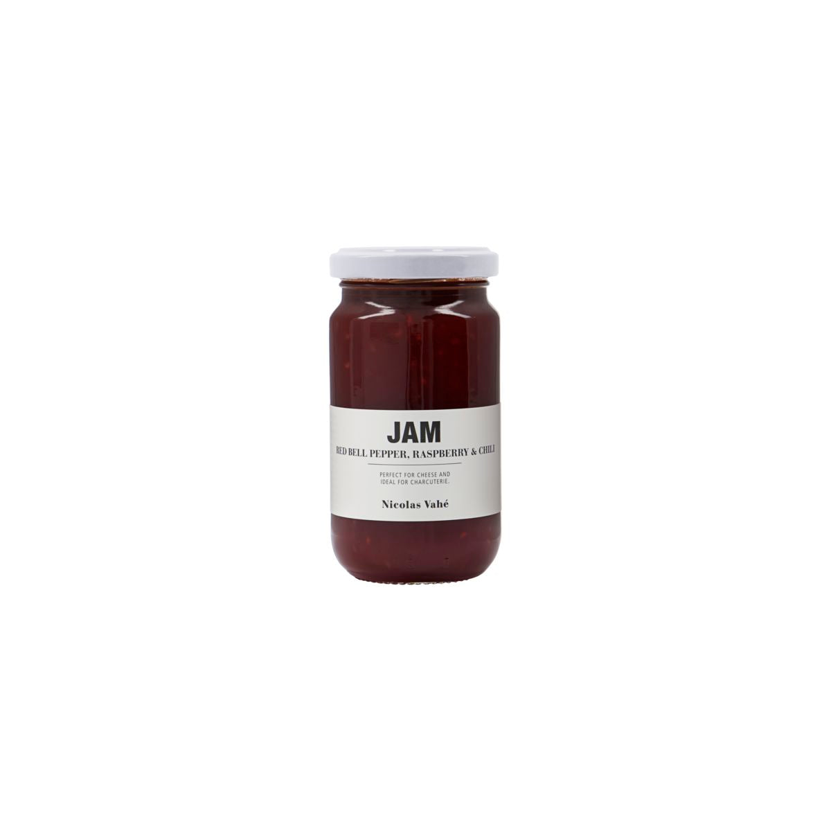 Jam, pimentão vermelho, rasurber e pimenta