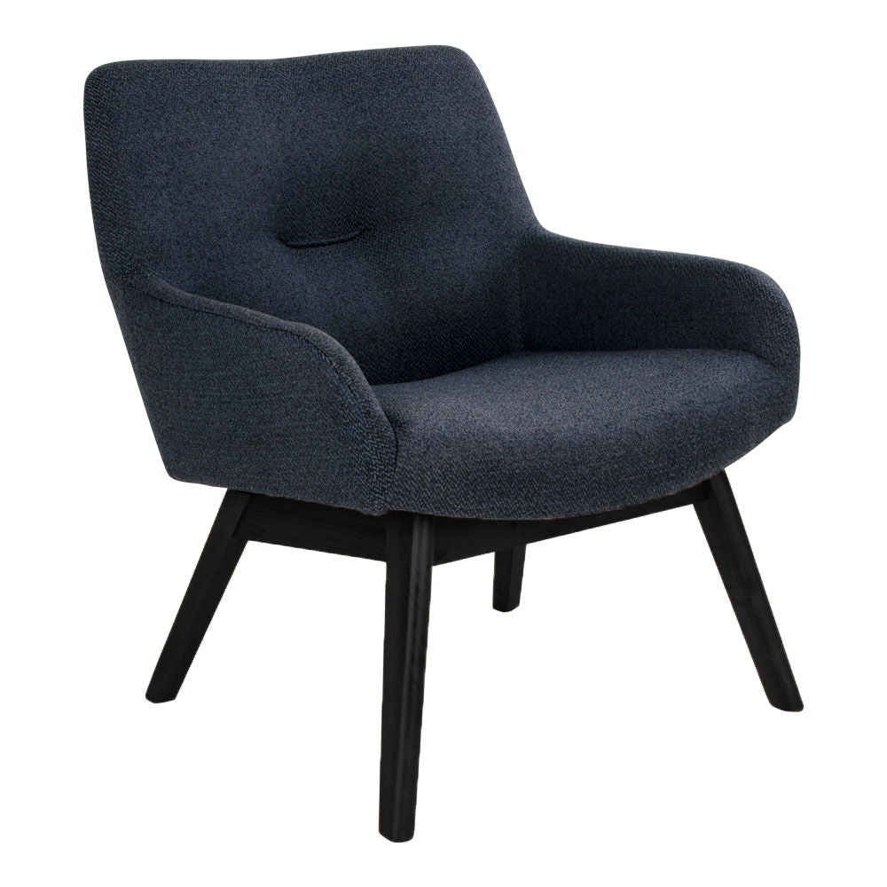 London Lounge Chair - cadeira de lounge em tecido, cinza escuro com pernas pretas