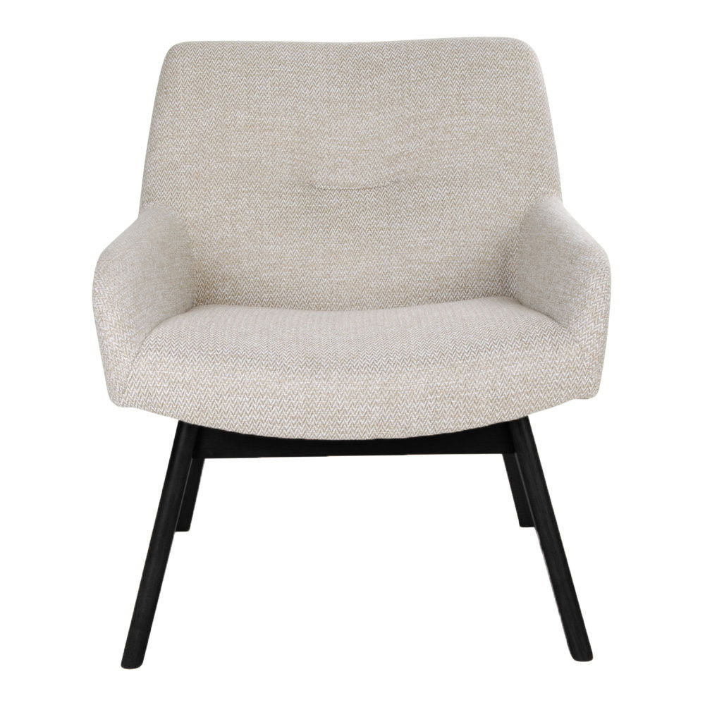 London Lounge Chair - cadeira de lounge em tecido, areia com pernas pretas