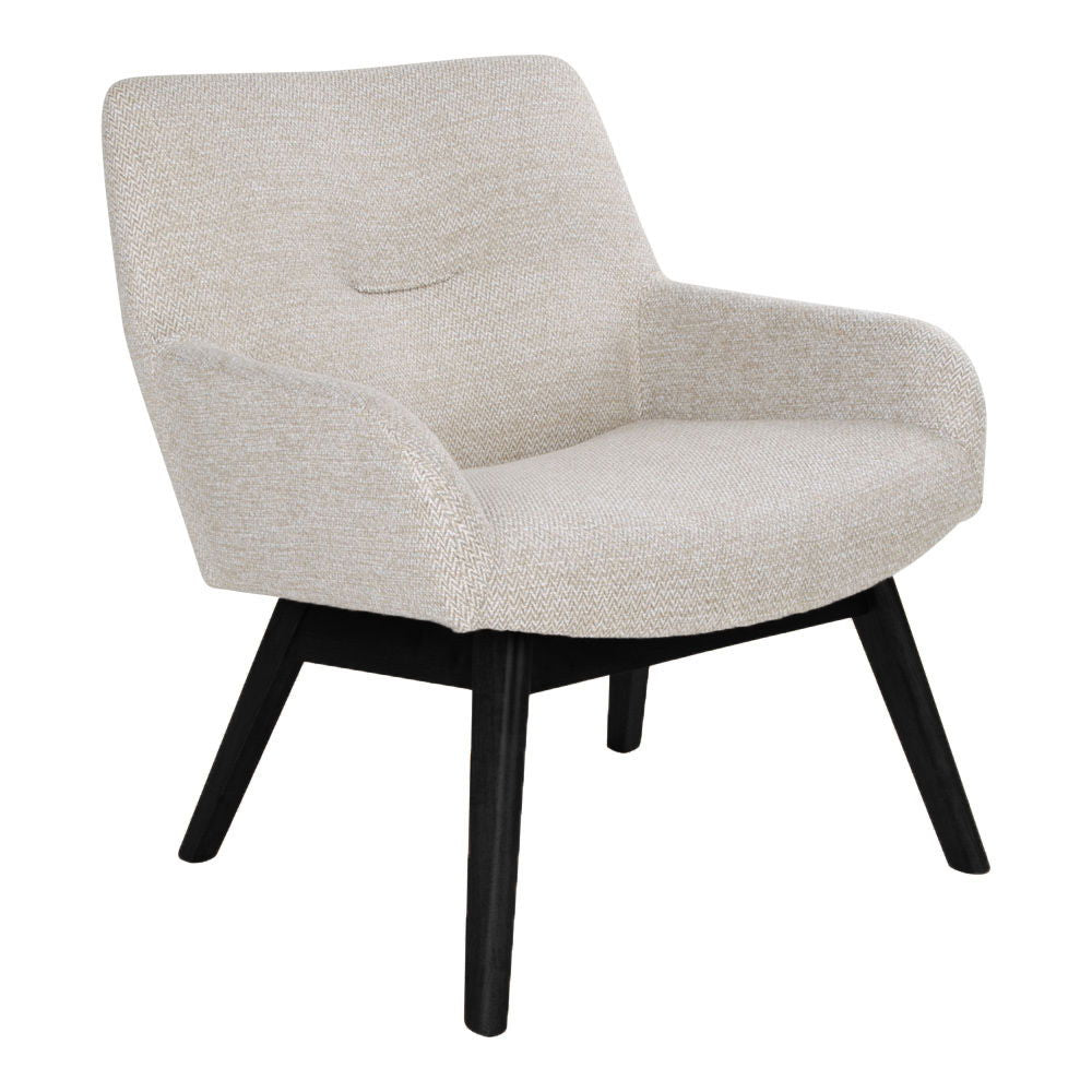 London Lounge Chair - cadeira de lounge em tecido, areia com pernas pretas