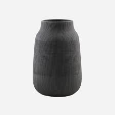 Médico da Casa - Vaso, Groove, Black - H: 22 cm, dia: 15 cm