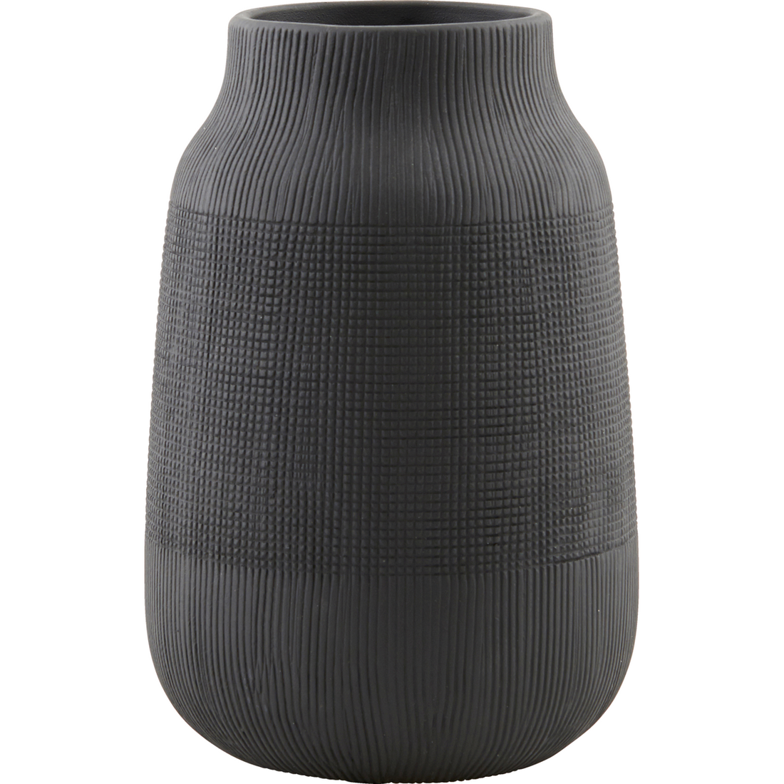 Médico da Casa - Vaso, Groove, Black - H: 22 cm, dia: 15 cm