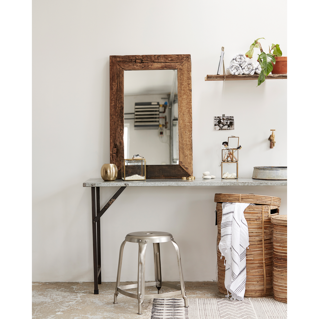 House Doctor Mirror com quadro, natureza pura 60x90 cm