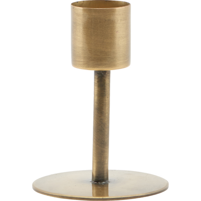 Médico da Casa - Candlestick, Anit, Brass antigas - H: 7 cm, dia: 5 cm