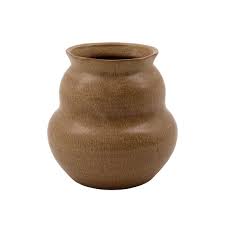 Médico da Casa - Vaso, Juno, Camel - H: 15 cm, dia: 15 cm