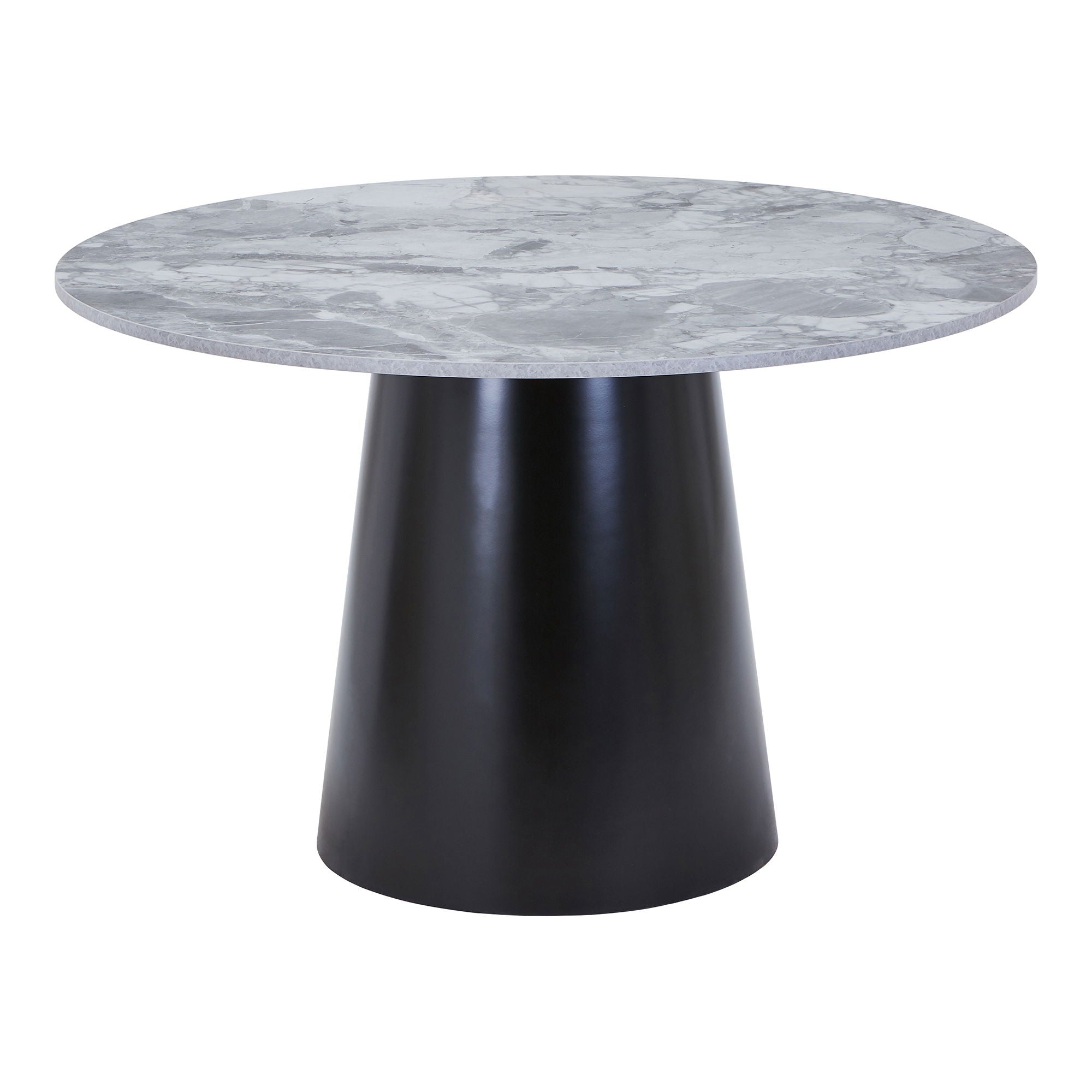 Mesa de jantar, aparência de mármore, cinza, preto Ø120x75 cm