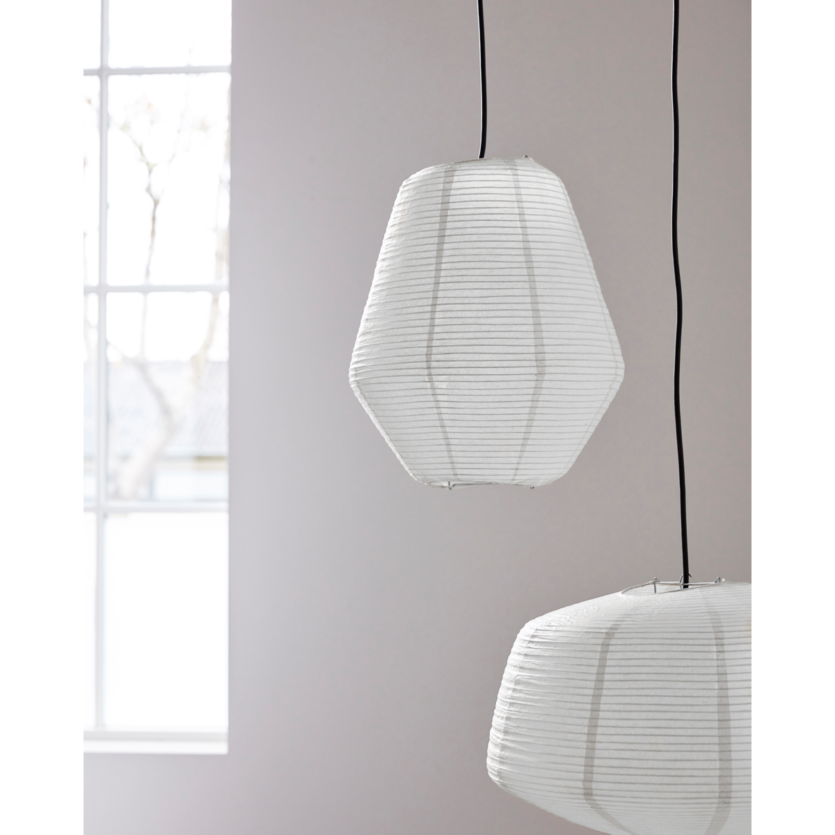 Médico da Casa - Lampshade, Bidar, Branco - H: 42 cm, DIA: 36 cm