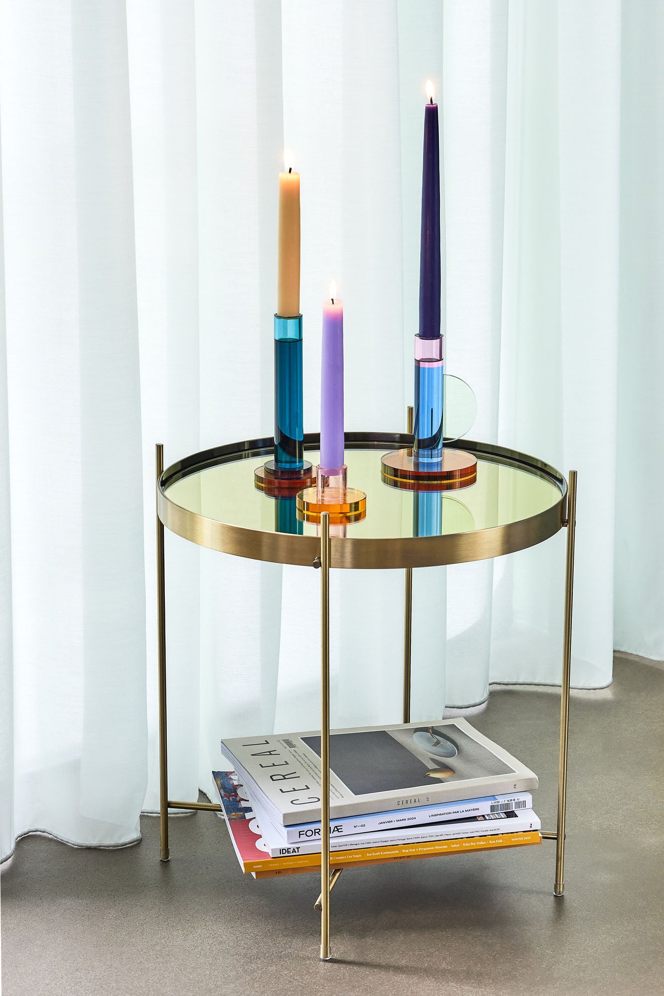 Hübsch Comet Candlesticks Blue (conjunto de 2)