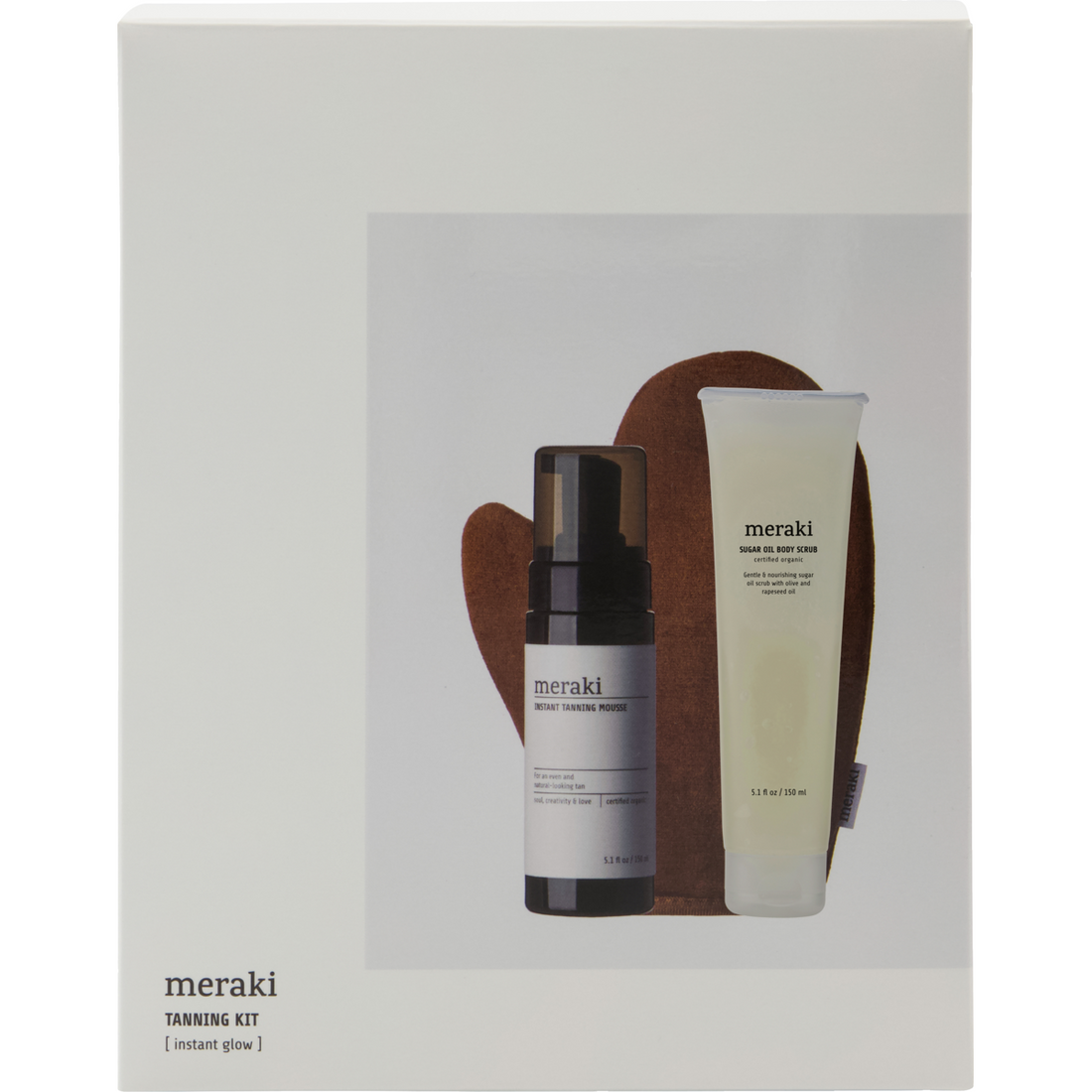 Caixa de presente, kit de bronzeamento Meraki, branco