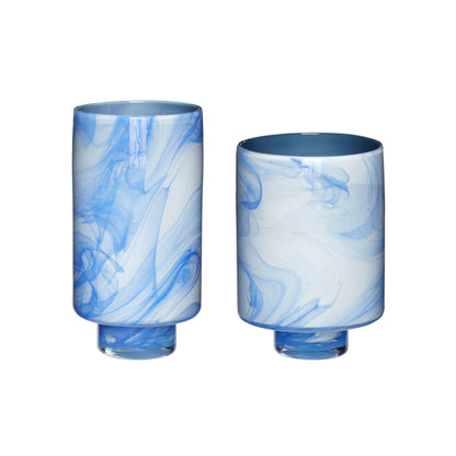 Hübsch Cloud Vaser Blue/White (conjunto de 2)