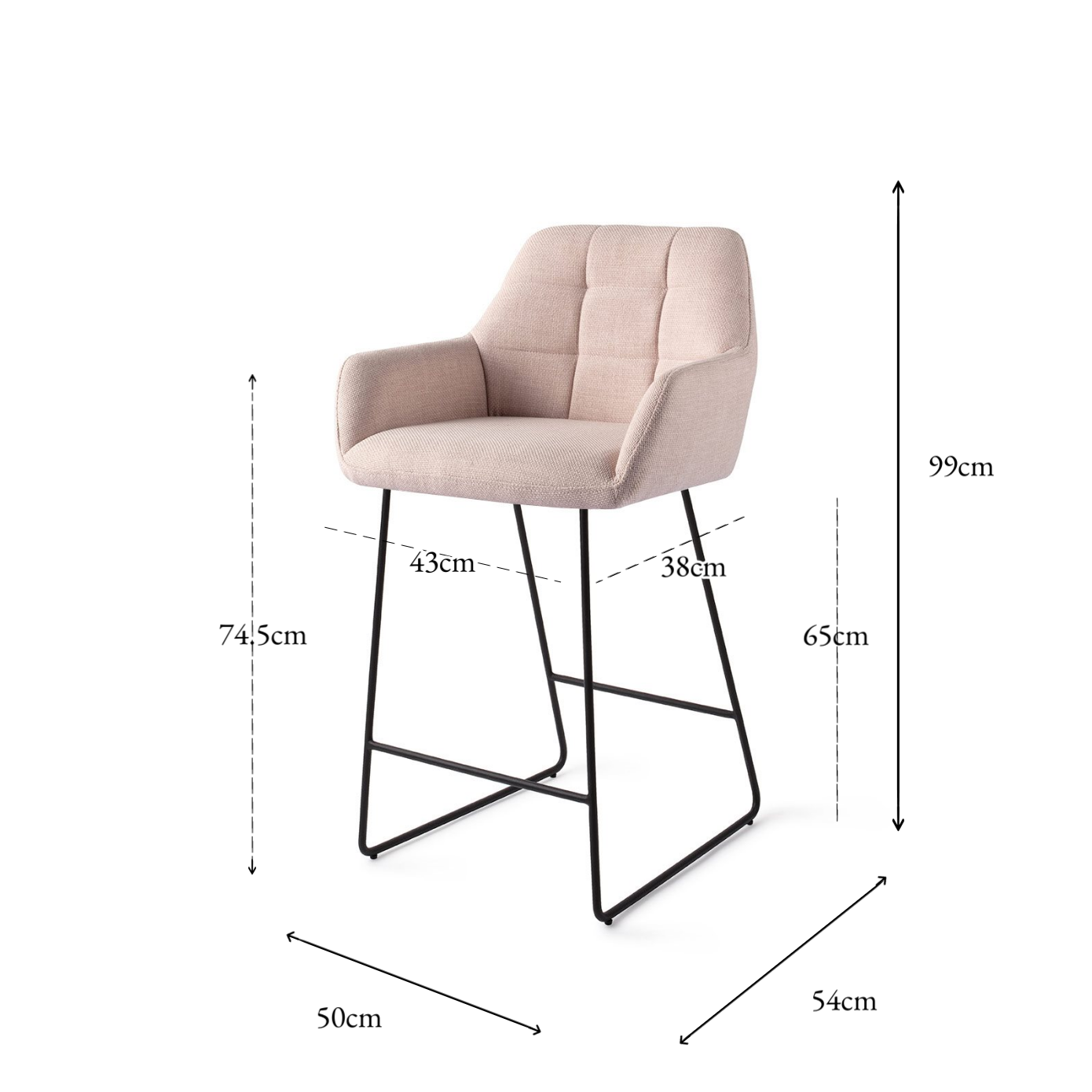 Noto Bar Chair Petal Pink