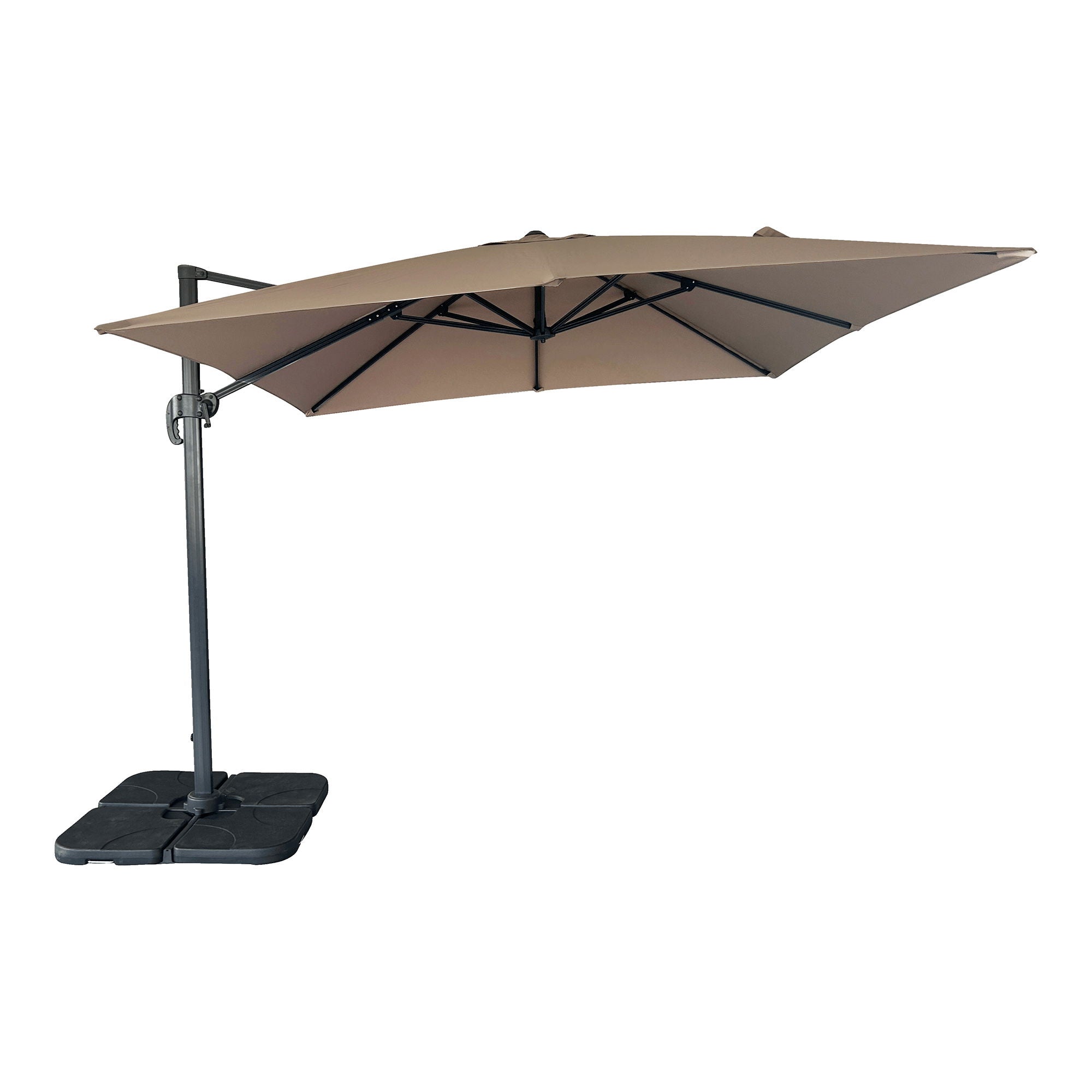 Pendurado parasol, com pé, alu cana, areia&lt;br&gt;300x300 cm