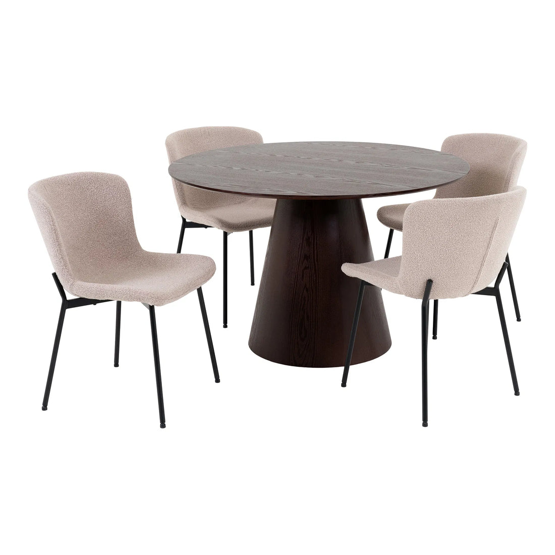 Conjunto de mesa de jantar de Bolton e Maceda - mesa de jantar e 4 cadeiras de mesa de jantar