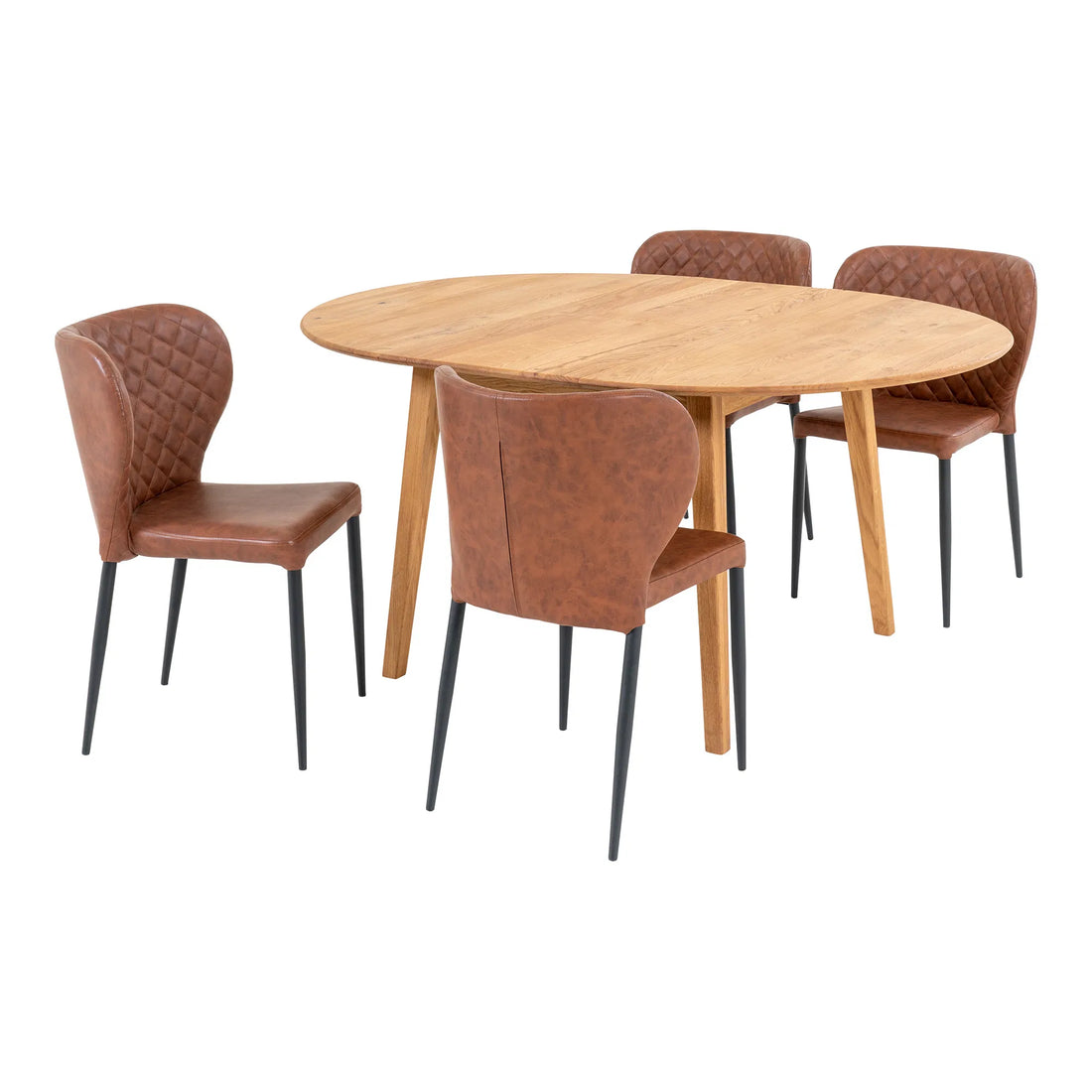 Conjunto de mesa de jantar Metz e Pisa - mesa de jantar e 4 cadeiras de mesa de jantar