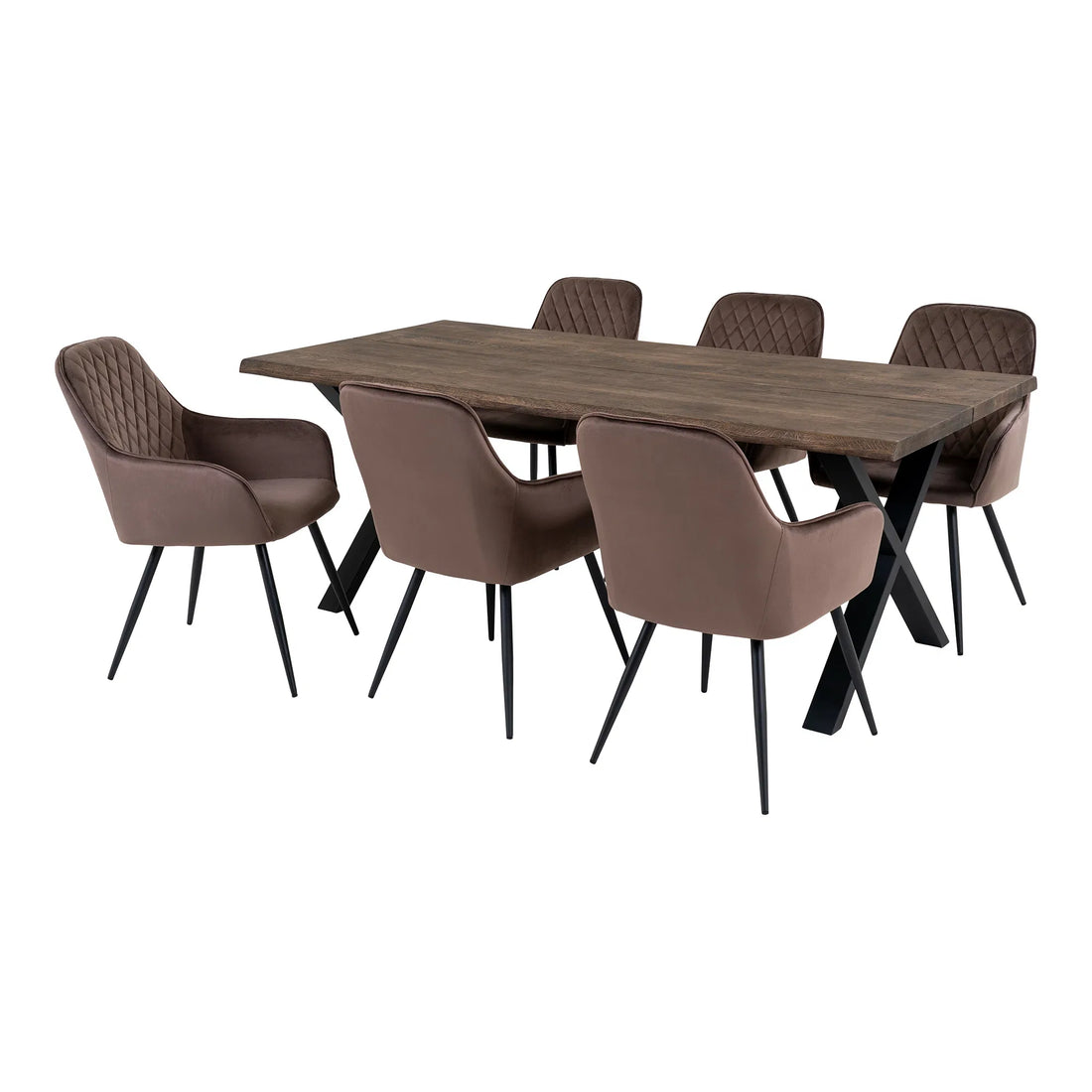 Conjunto de mesa de jantar de Toulon e Harbo - mesa de jantar e 6 cadeiras de mesa de jantar