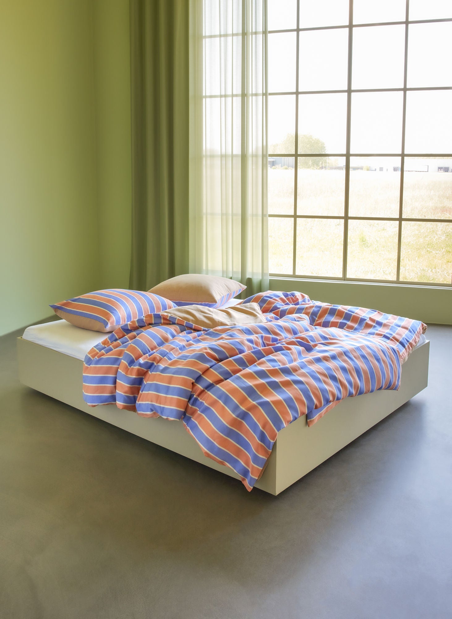 Cama de consolo Hübsch 60x63 140x200 azul/laranja