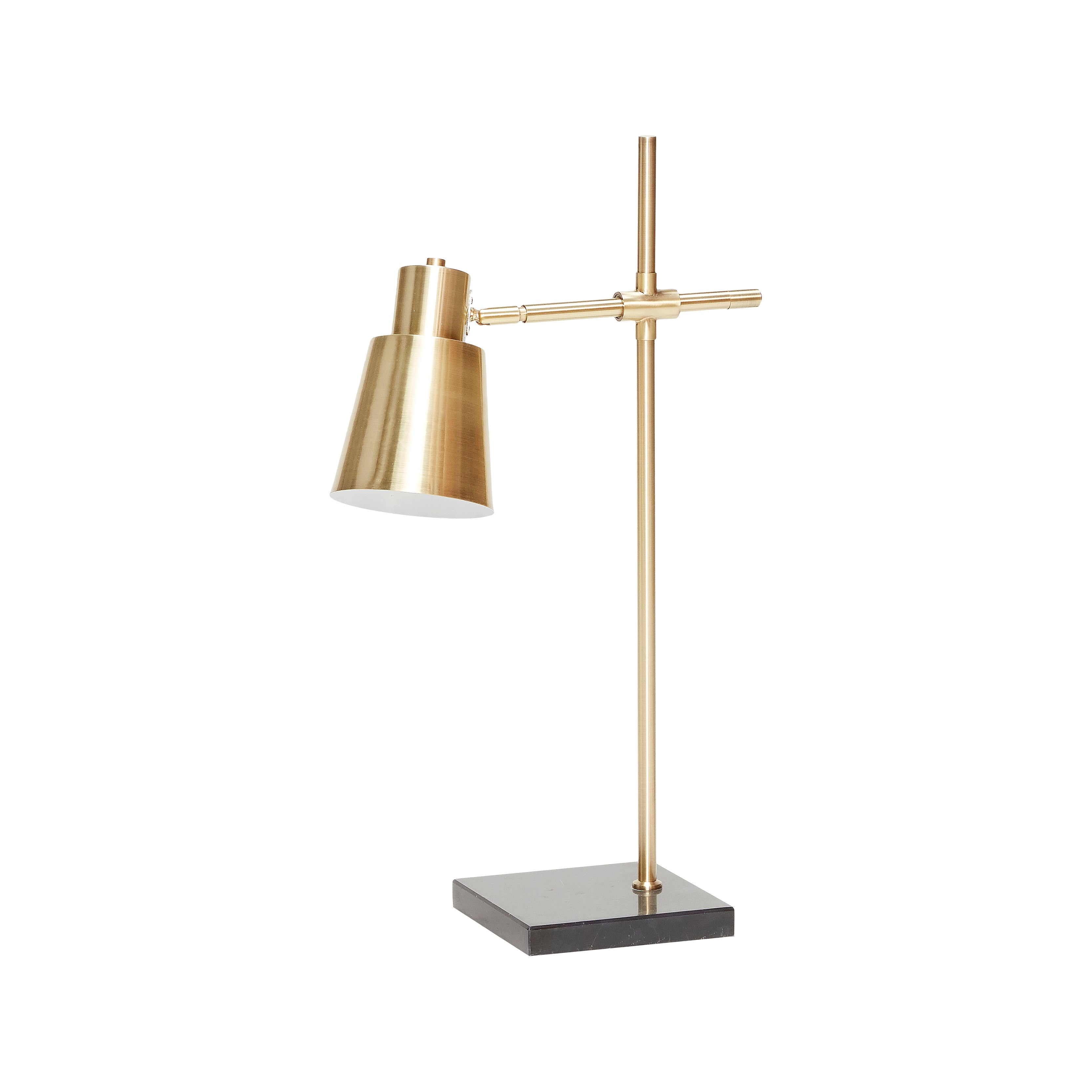 Pretty - On -Board Lamp, Brass/Sort M/Marble FOD - 36x18x64cm, E27/60W