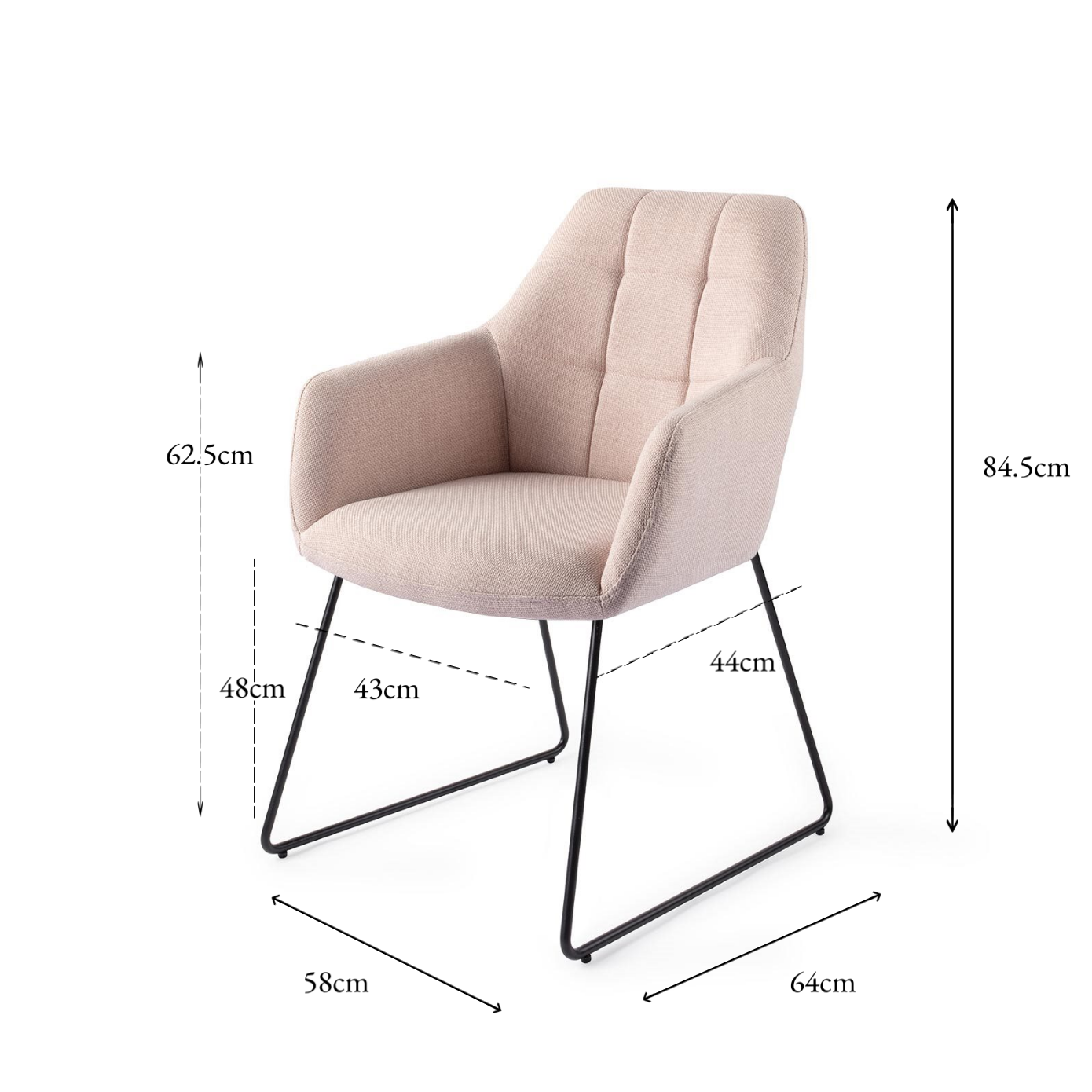 Noto Dining Chair Petal Pink