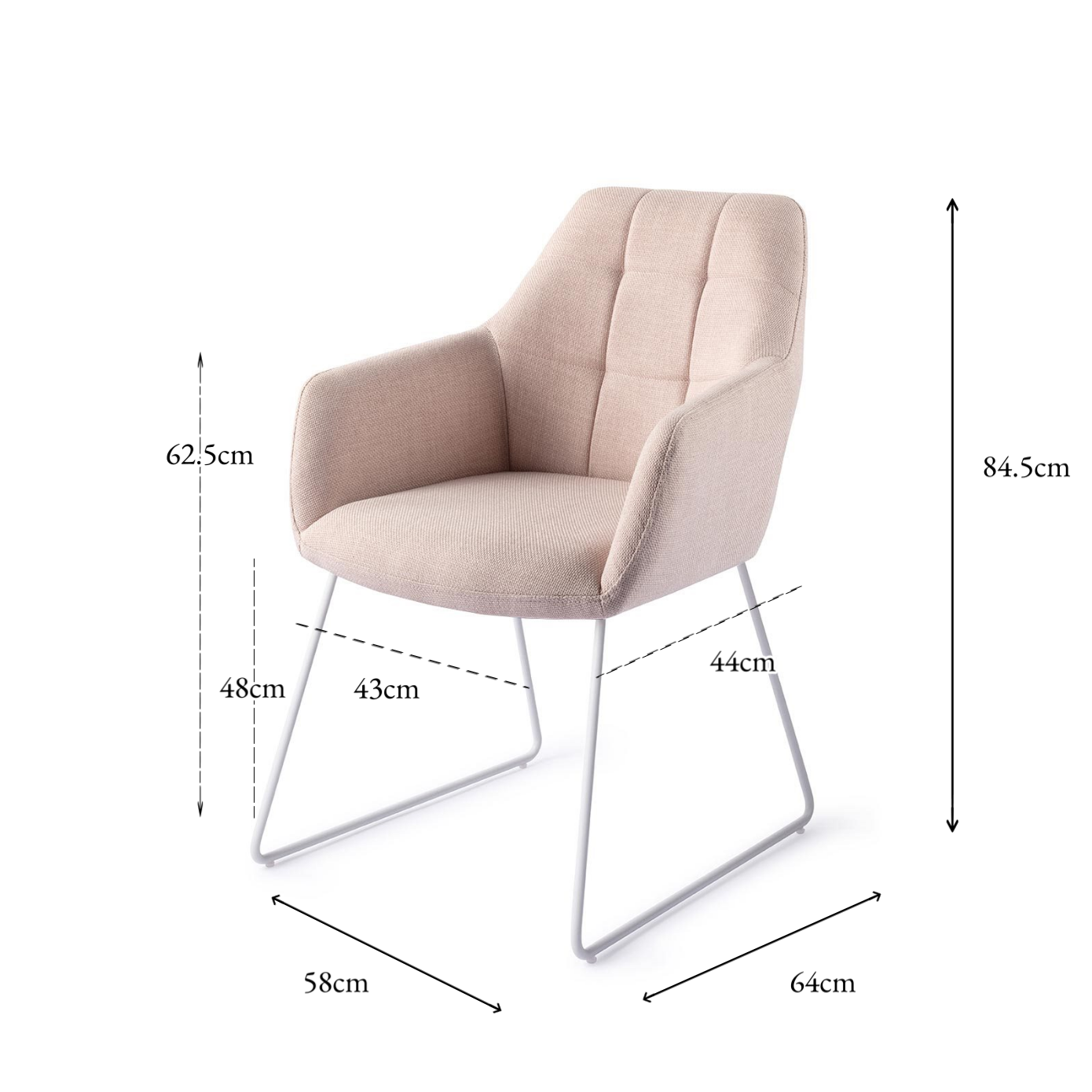 Noto Dining Chair Petal Pink