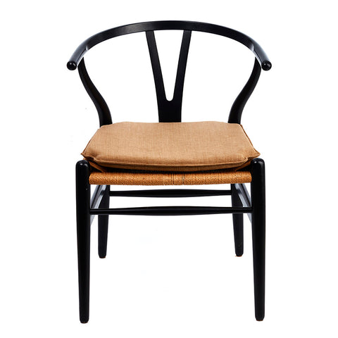 Almofada para Hans J. Wegner Y -Chair CH24 I - Estofamento de tecido bege desgastado