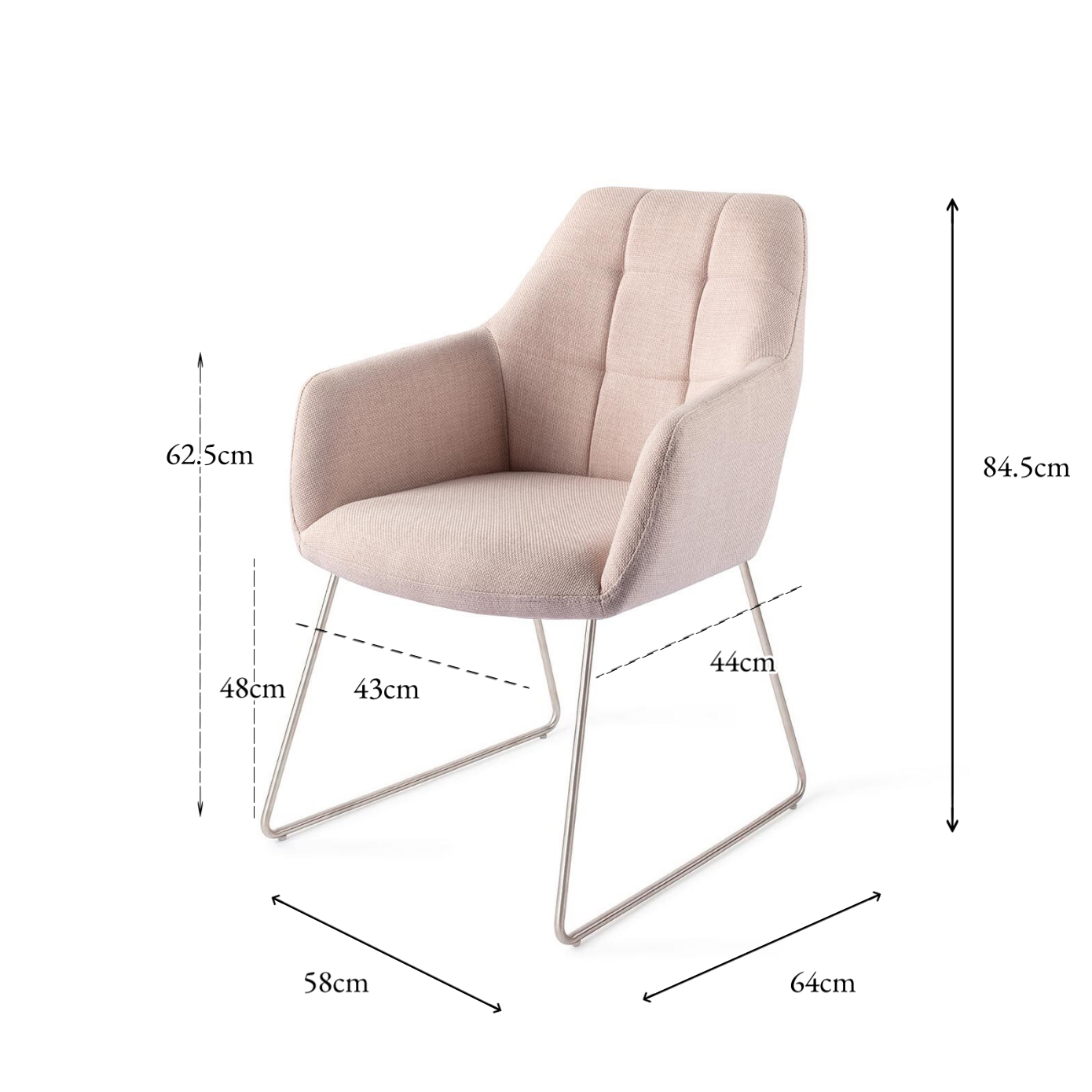 Noto Dining Chair Petal Pink