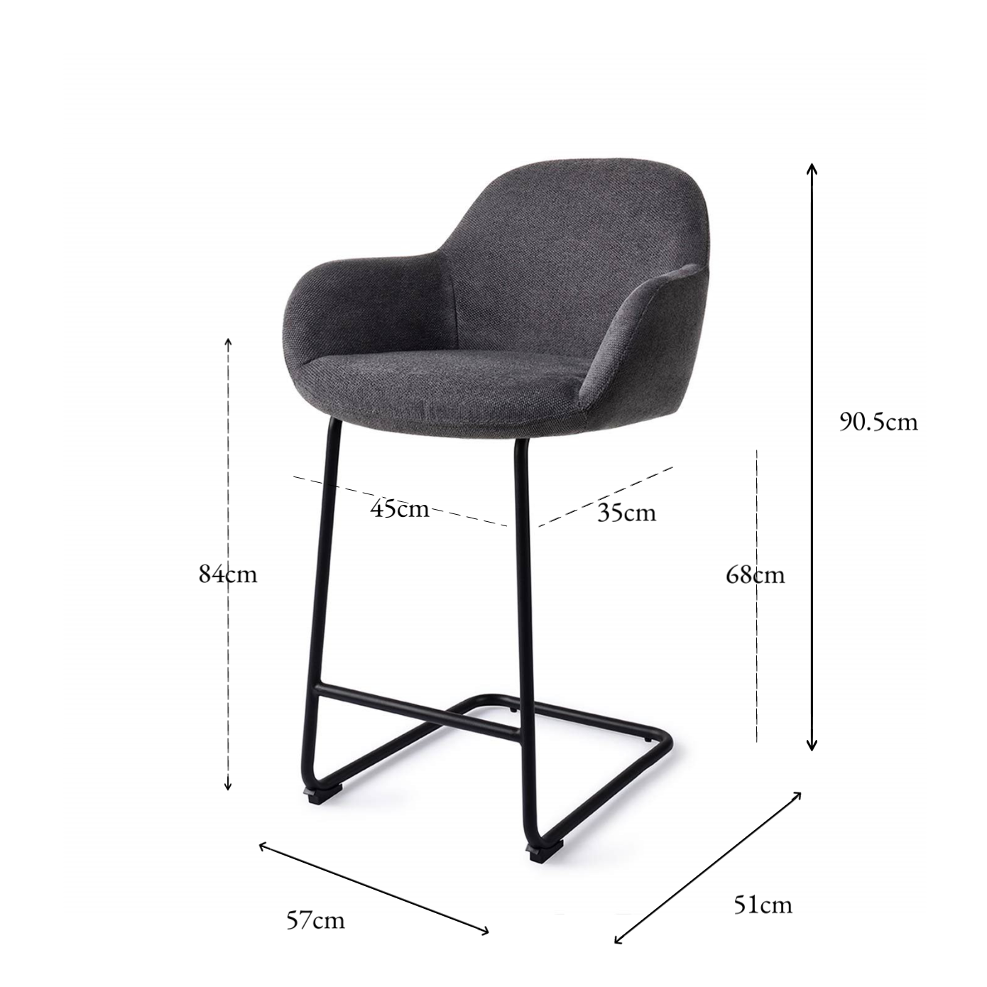 Kushi Bar Chair Black-Out