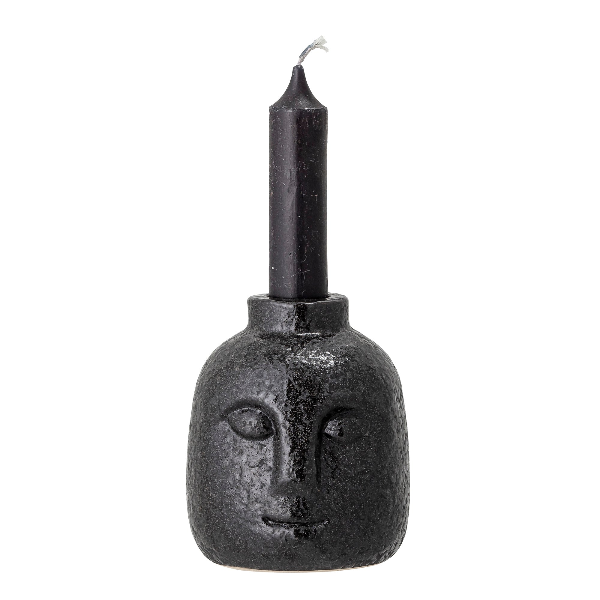 Eliot Candlestick, preto, grés