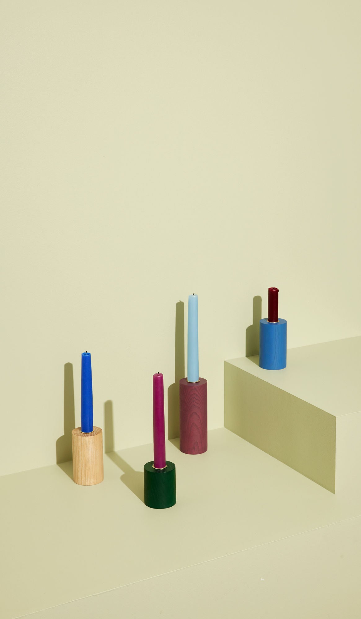 Hübsch Crayon Candlesticks multicolorido (conjunto de 4)