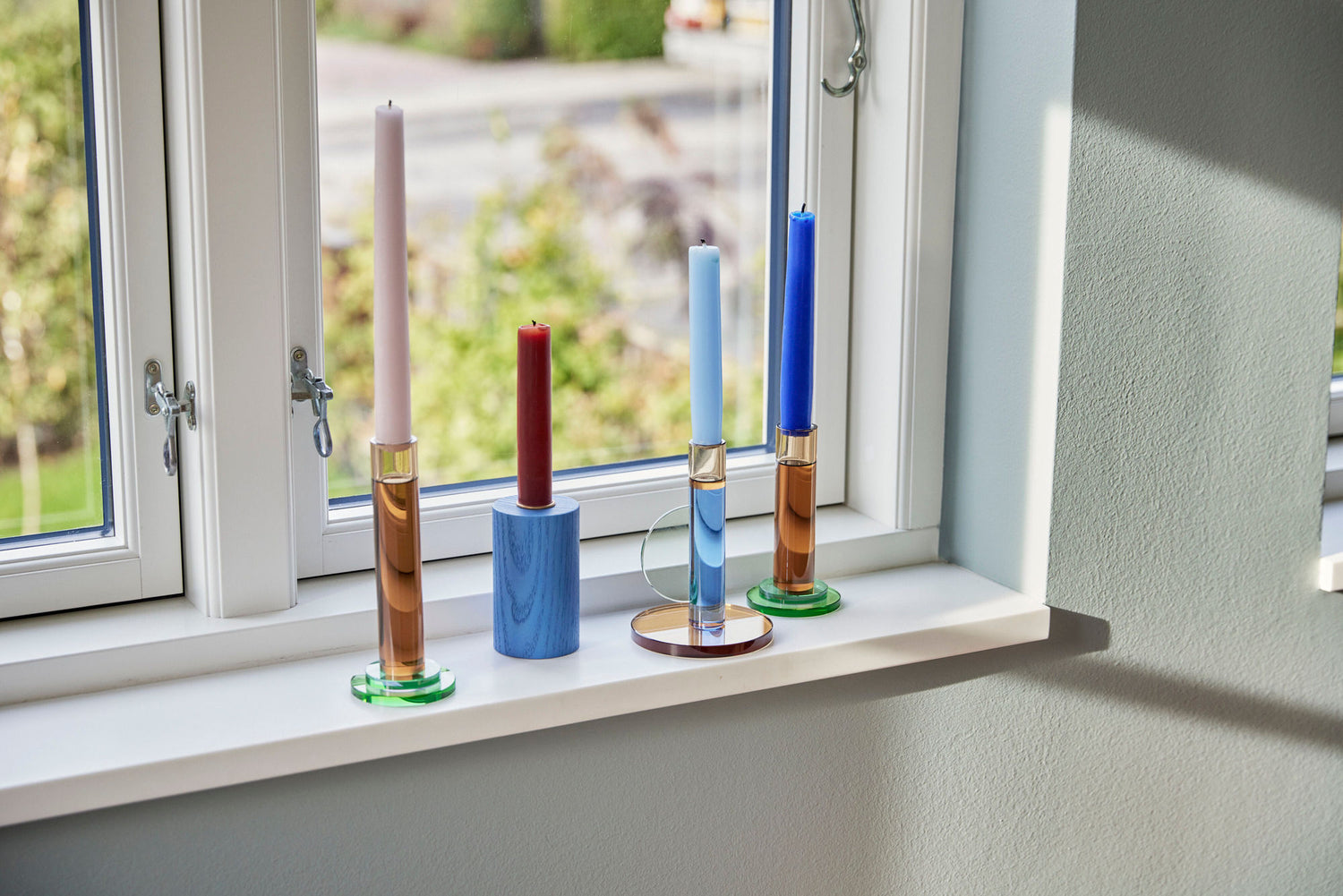 Hübsch Crayon Candlesticks multicolorido (conjunto de 4)