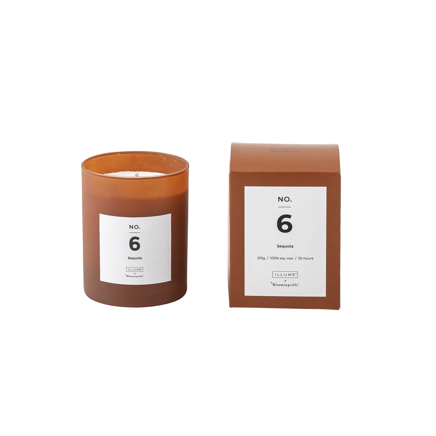 Não. 6 - Velas perfumadas sequoia, marrom, cera natural