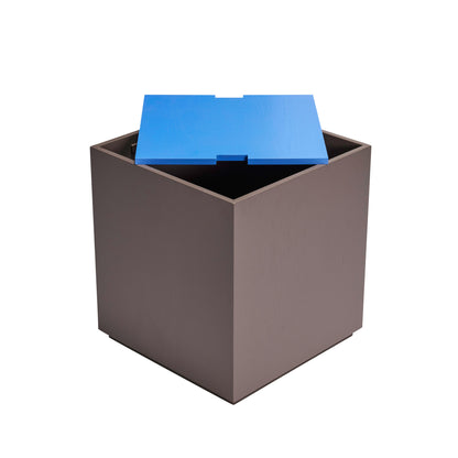 Hübsch Vault Side Table/Storage Box Brown/Blue