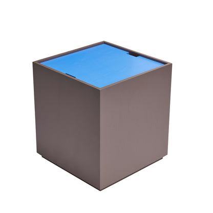 Hübsch Vault Side Table/Storage Box Brown/Blue