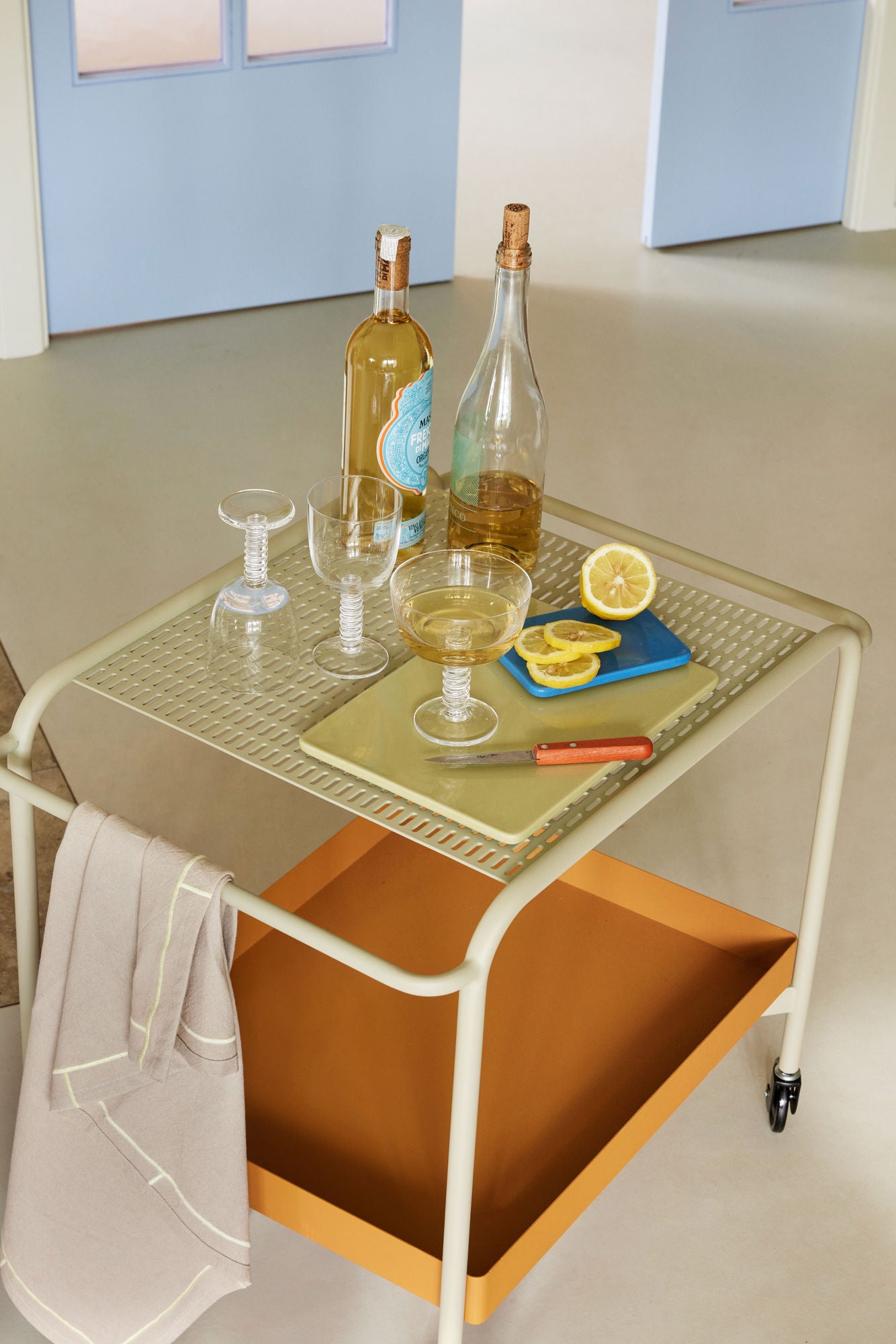 Hübsch Amare Table Skåne Small Blue/Orange (conjunto de 2)