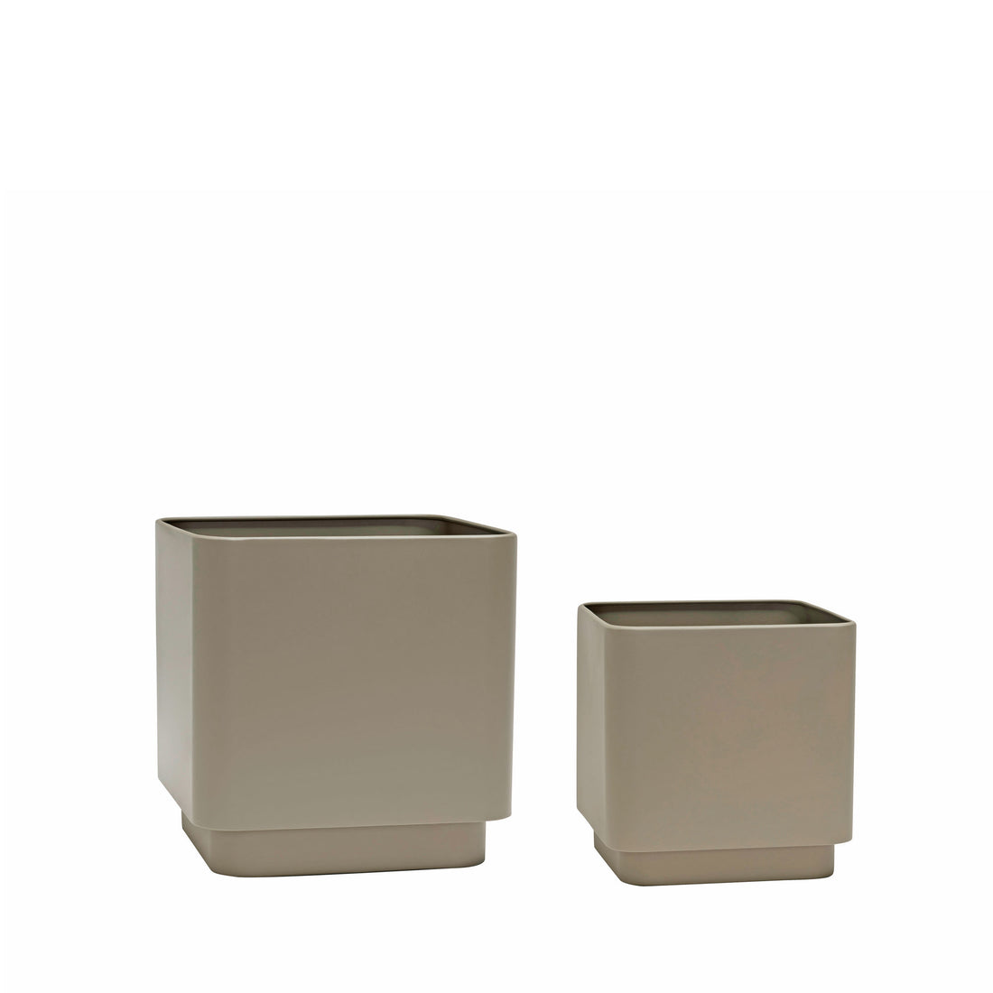 Hübsch Cube Potte Brown (conjunto de 2)