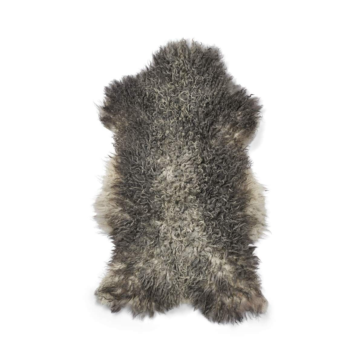 Longo Sheepskin com colo de lã 90-100 cm