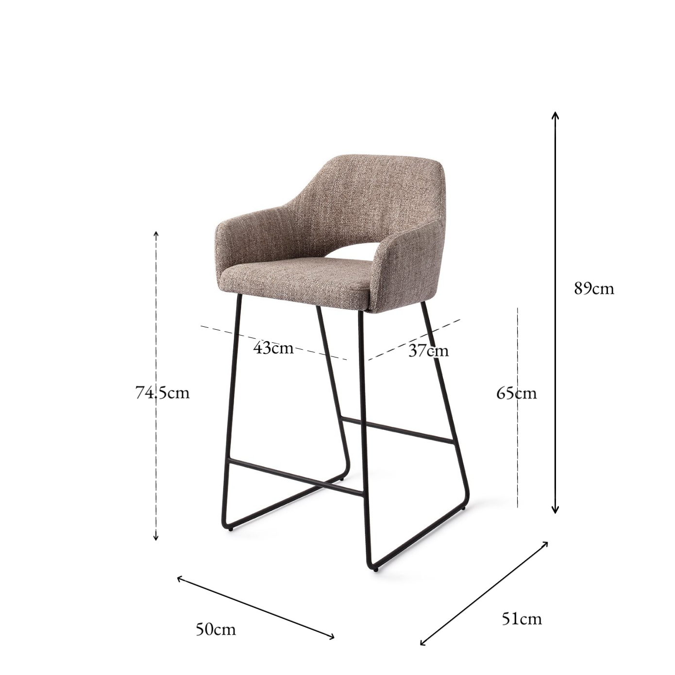 Yanai Bar Chair Biscuit Beach