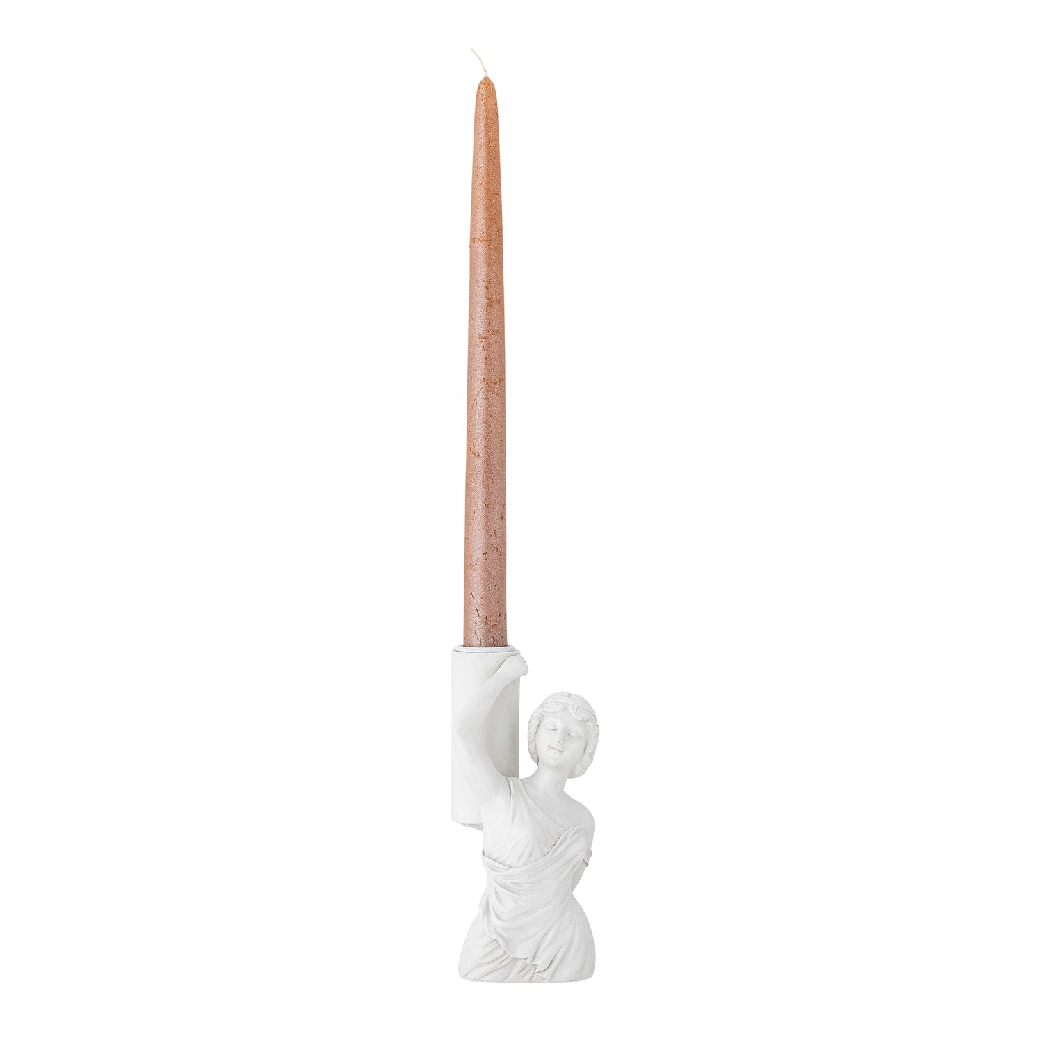 Medea Candlestick, White, Polyresin