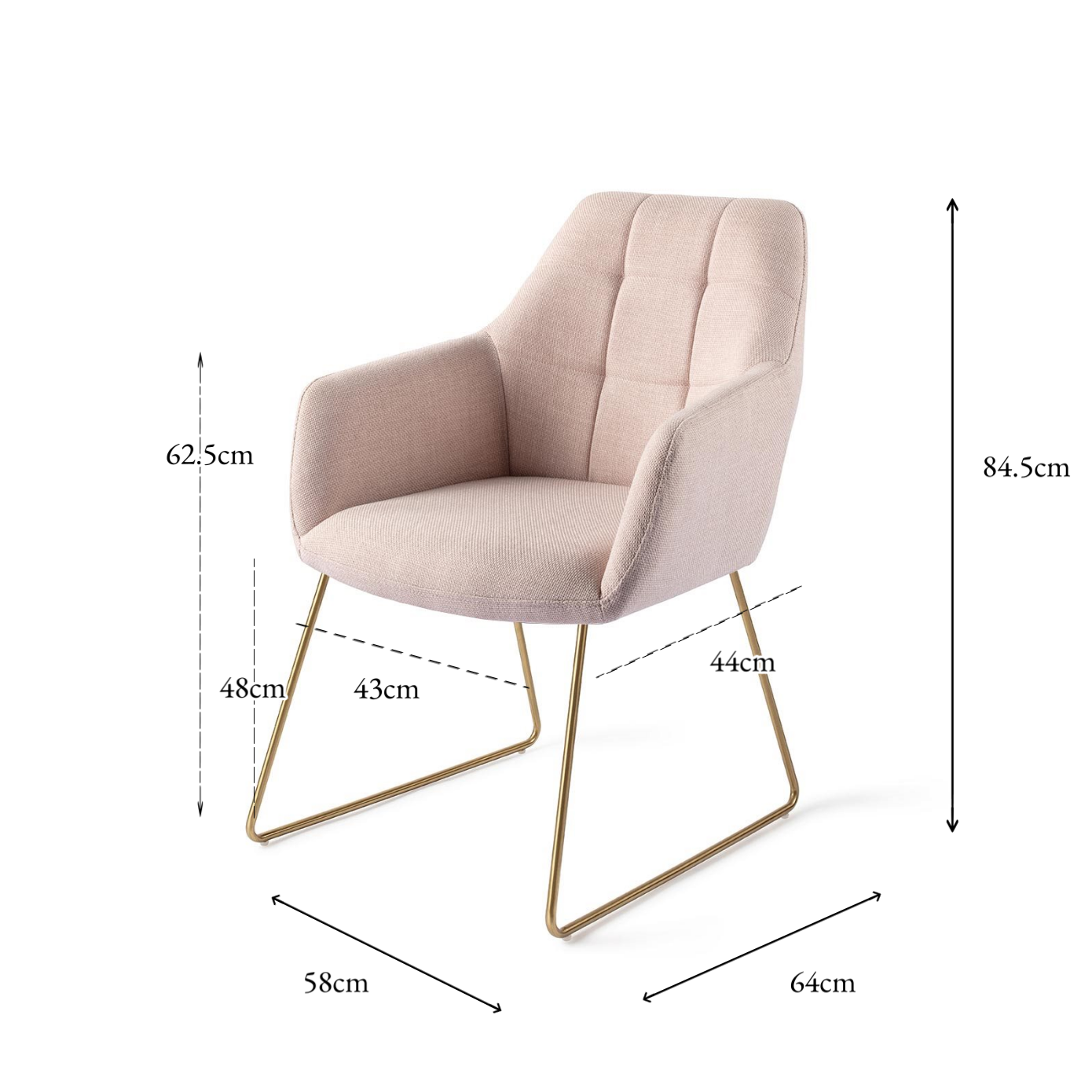 Noto Dining Chair Petal Pink