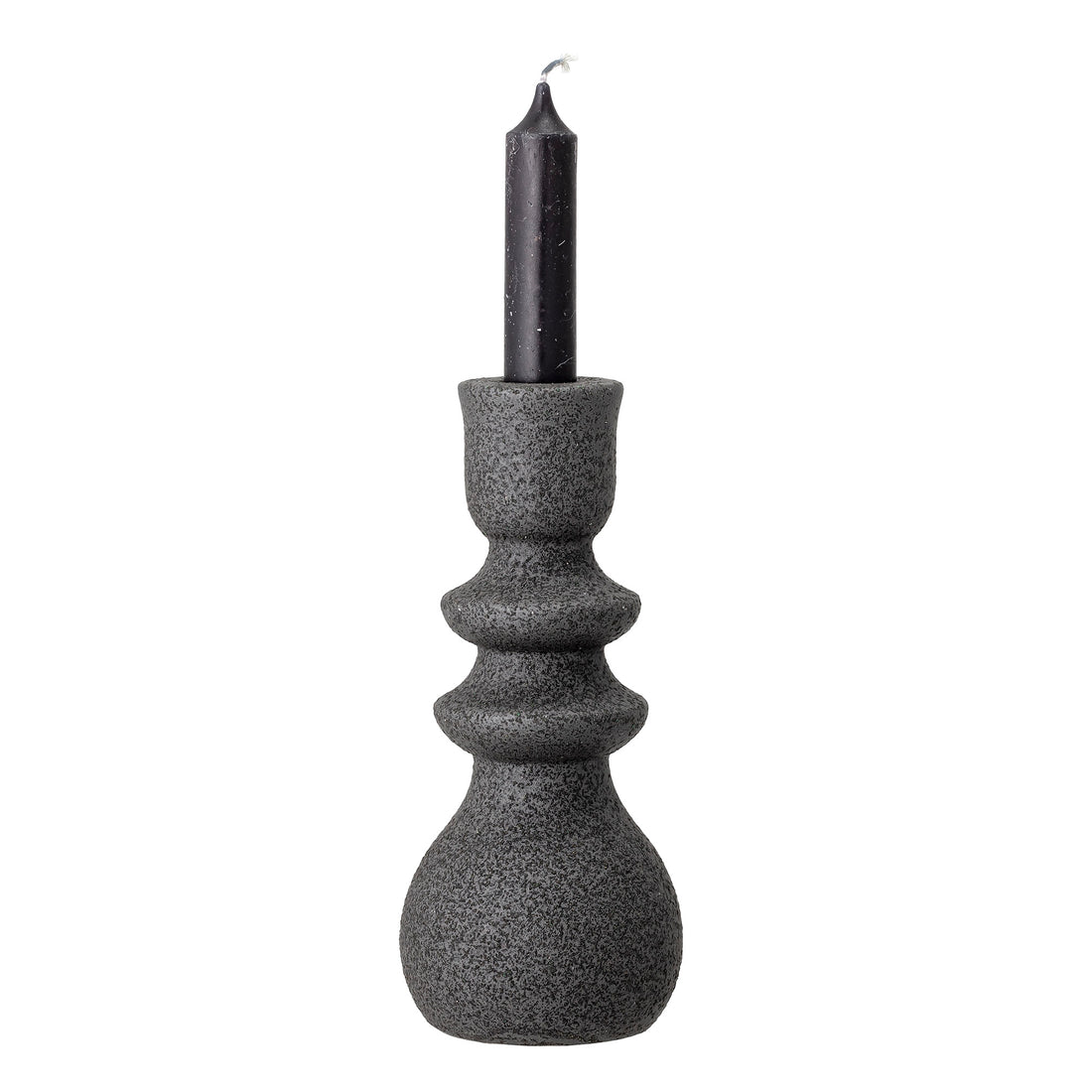 Emie Candlestick, preto, grés