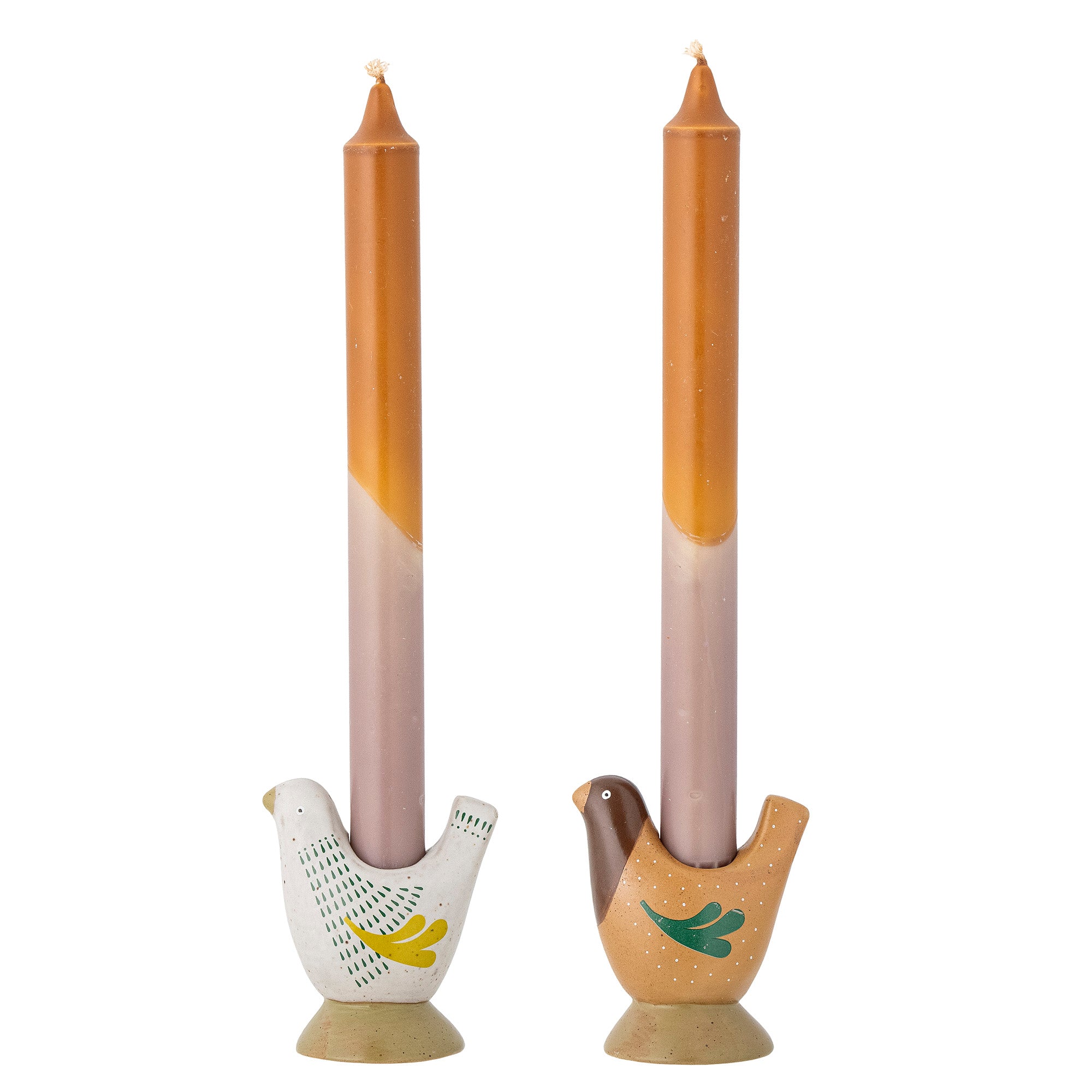 Reem Candlestick, Brown, grés