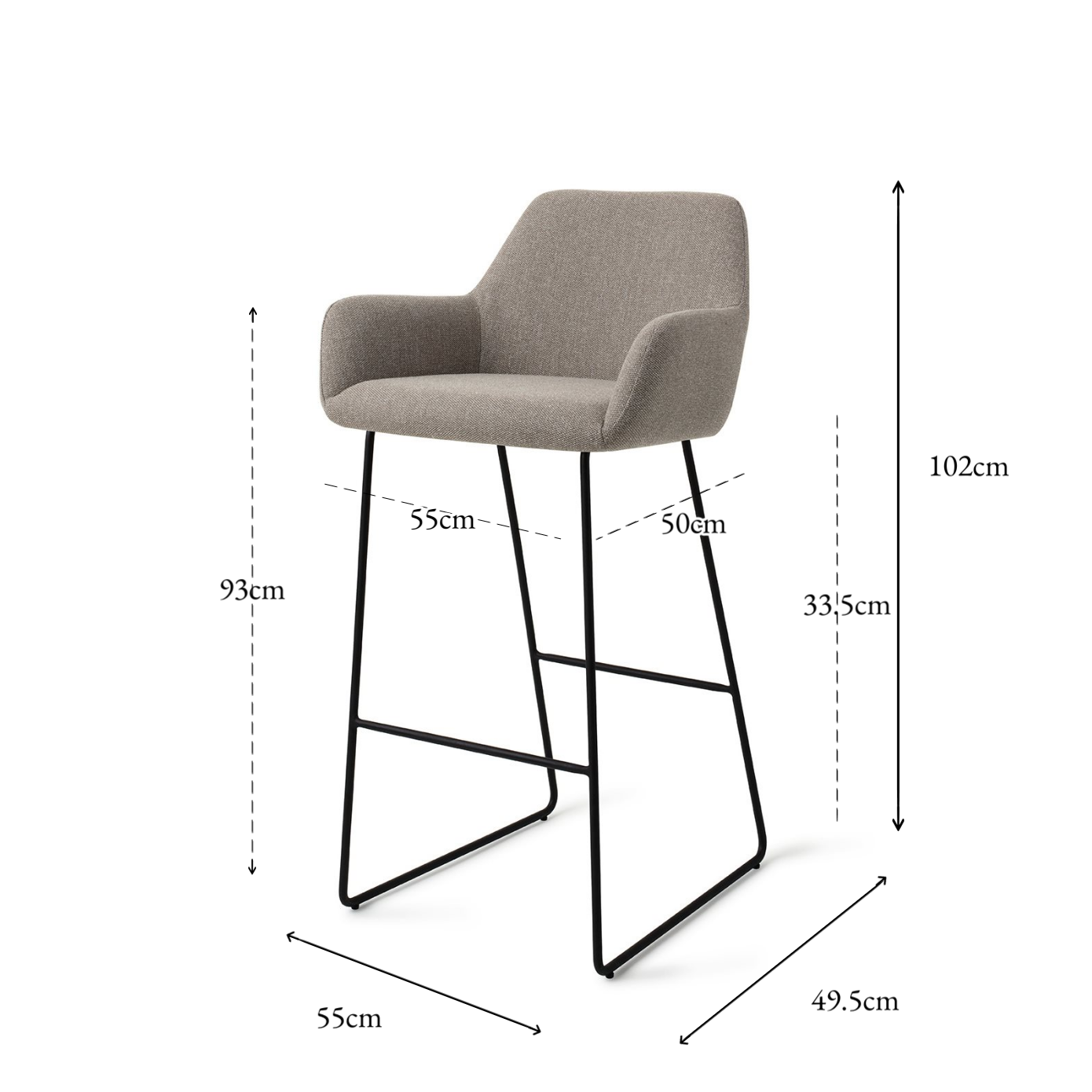 Hiroo Bar Chair Foggy Fusion