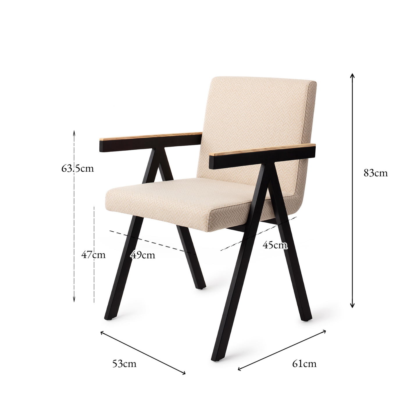 Omuta Cadeira de jantar Tan Chevron