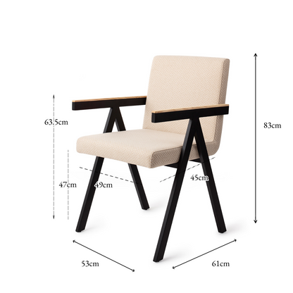 Omuta Cadeira de jantar Tan Chevron