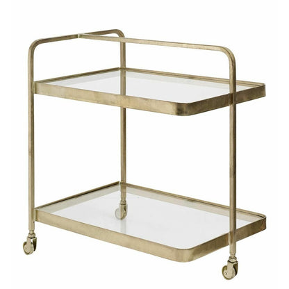 Mesa de rolos Nordal TROLLEY em latão com vidro - 70x50 cm