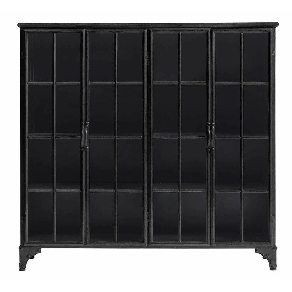 Nordal Downtown Display Gabinet em ferro - 114x120 - preto