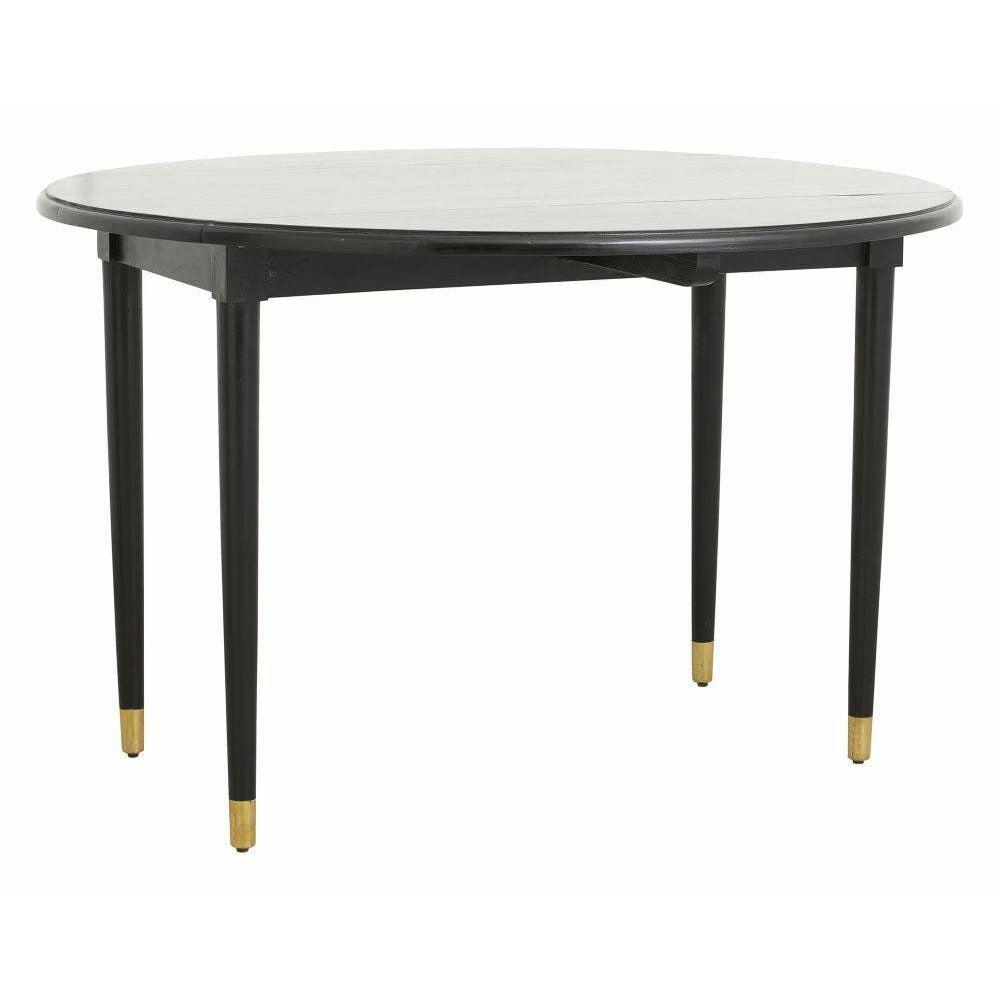 Mesa de jantar redonda Nordal AHR em madeira - ø119 cm - preto/ouro