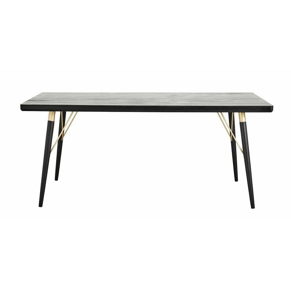 Mesa de jantar Nordal em madeira - 180x90 - preto/matt-ouro