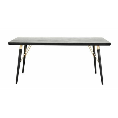 Mesa de jantar Nordal em madeira - 180x90 - preto/matt-ouro